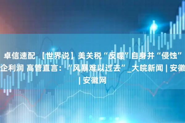 卓信速配 【世界说】美关税“反噬”自身并“侵蚀”欧企利润 高管直言：“风暴难以过去”_大皖新闻 | 安徽网